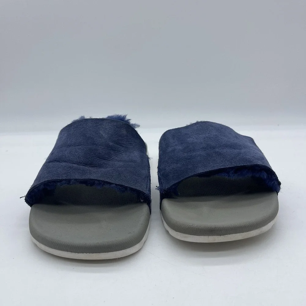 UGG Xavier Twin Face Men's Approximate Size 8 Slides Sandals Slippers Navy Blue